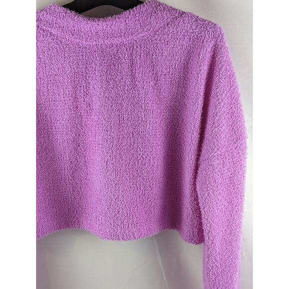 Wild Fable Cropped Cozy Shrug Cardigan‎ XS Violet Purple Button Up Fuzzy VNeck - Picture 9 of 11